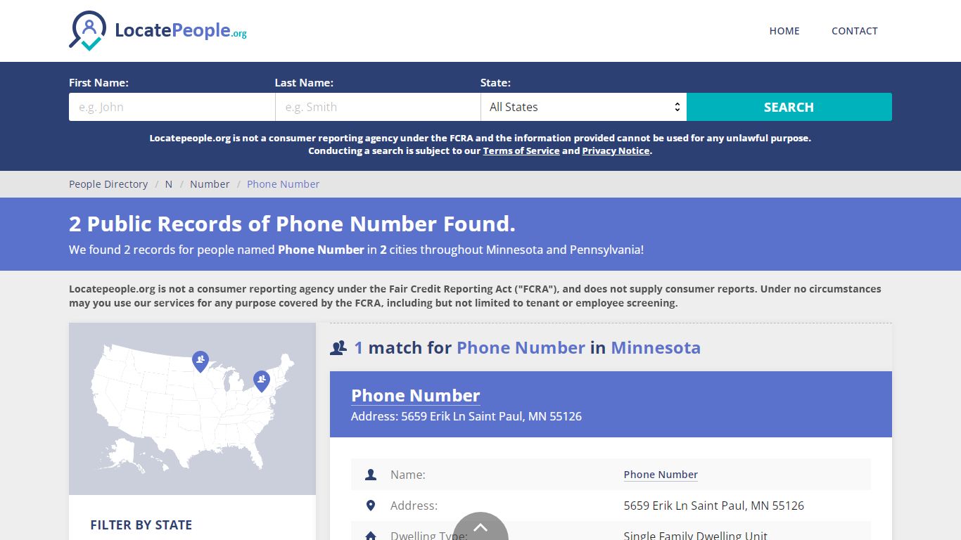 2 Public Records of Phone Number Found. - locatepeople.org