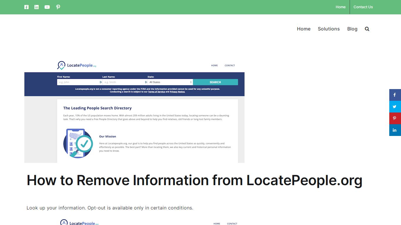 How to Remove LocatePeople org Information