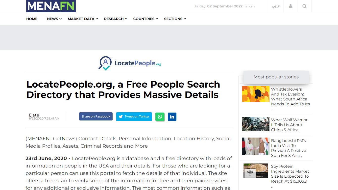 LocatePeople.org, a Free People Search Directory that Provid...